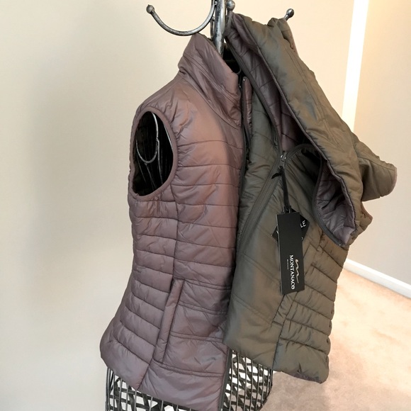 MONTANCO Reversible Puffer Vest- Olive Tan/Mauve - Picture 2 of 5
